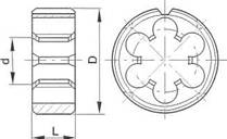Плашка круглая для нарезания трубной цилиндрической резьбы - схема