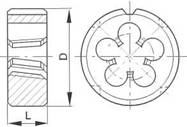 Плашка круглая для нарезания трубной конической резьбы - схема